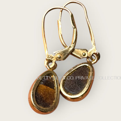 14K Gold Australian Opal Doublet Lever-Back Earrings | Private Collection