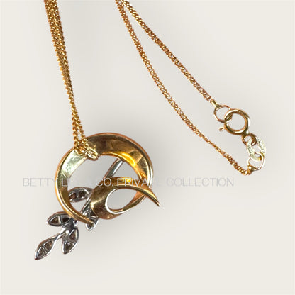Vintage Canadian 14K Gold Diamond Pendant Necklace – RSB Maker’s Mark | Private Collection
