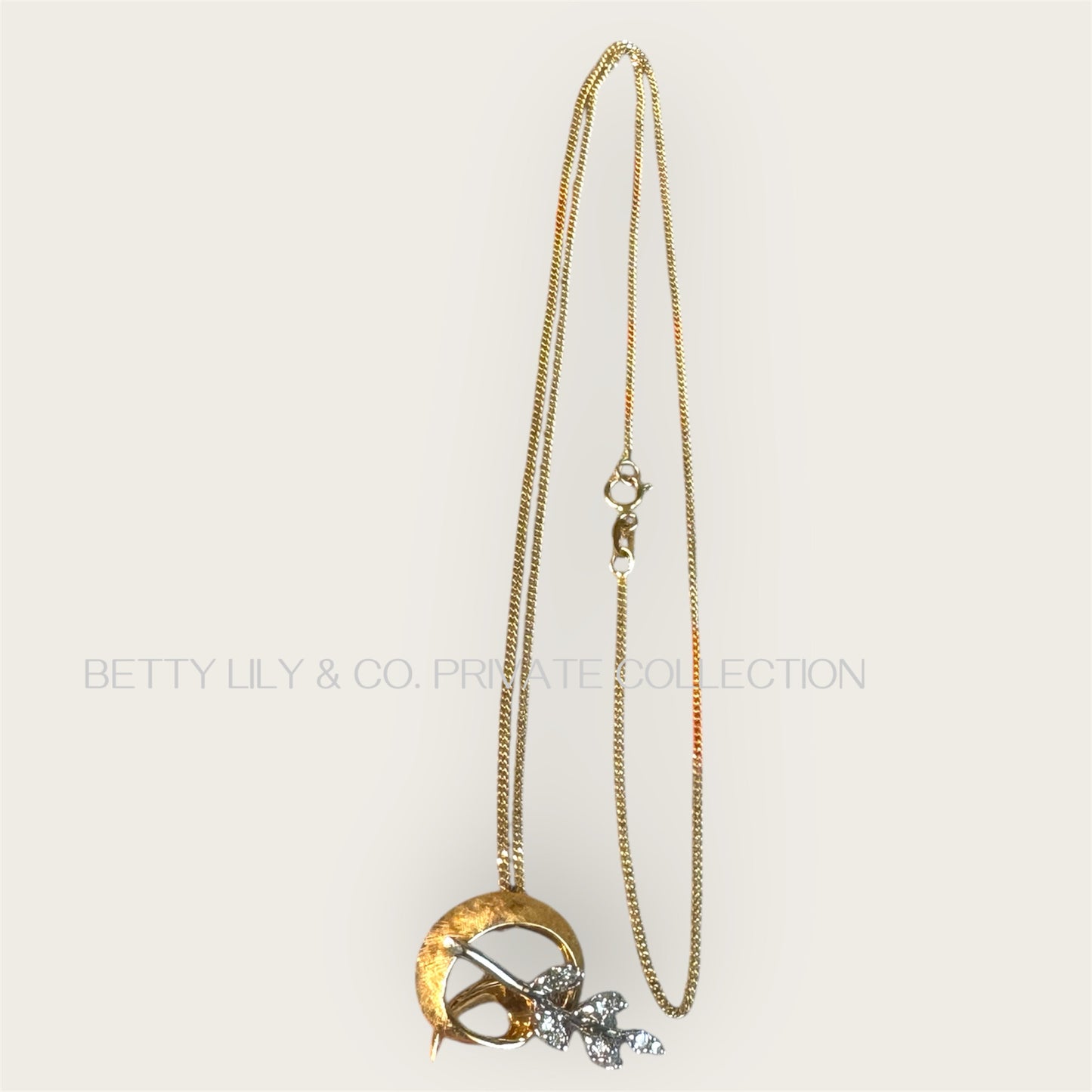 Vintage Canadian 14K Gold Diamond Pendant Necklace – RSB Maker’s Mark | Private Collection