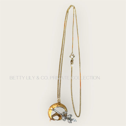 Vintage Canadian 14K Gold Diamond Pendant Necklace – RSB Maker’s Mark | Private Collection