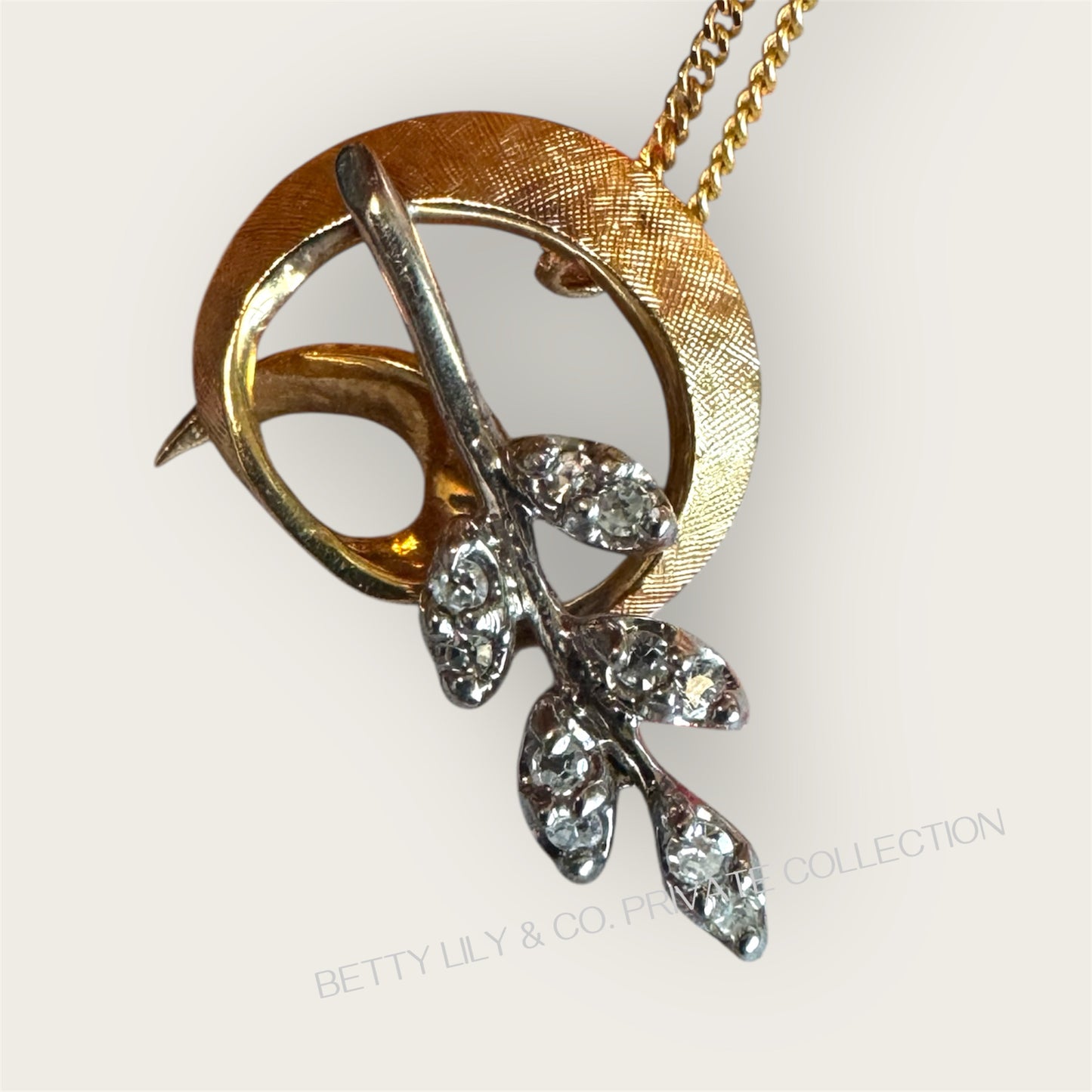 Vintage Canadian 14K Gold Diamond Pendant Necklace – RSB Maker’s Mark | Private Collection