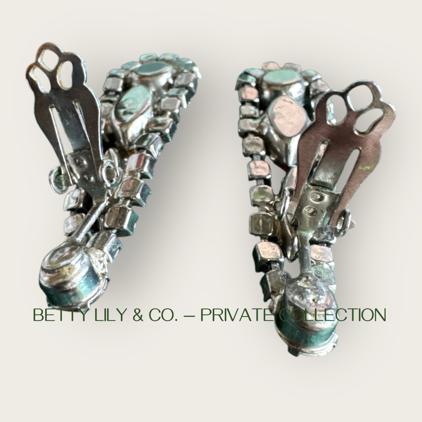 Juliana Verified Book Piece Dangle Earrings – Topaz, Amber, Mint Marquis & Aurora Borealis Rhinestones | Private Collection