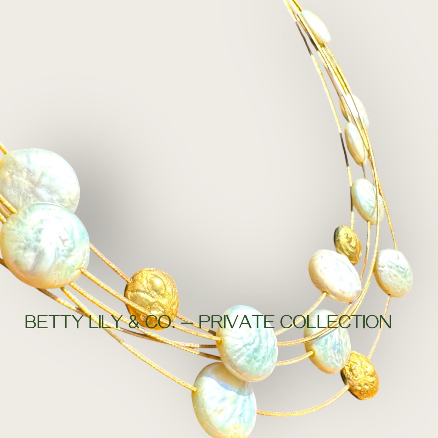 Vintage 18k Gold Coin Pearl Multi-Strand Necklace | Freshwater Pearl Choker | Finely Crafted Statement Jewelry | Private Collection