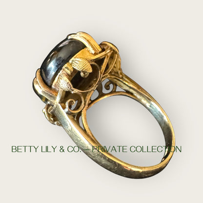 Vintage 18k Gold Tiger’s Eye Cabochon Ring | Private Collection