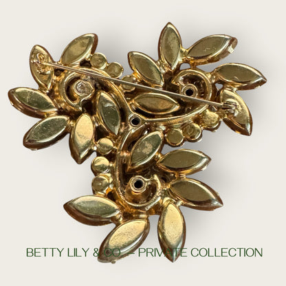 Verified Juliana Frosted Navette Lavender & Pink Rhinestone Brooch and Earrings Set – 1960s | Private Collection