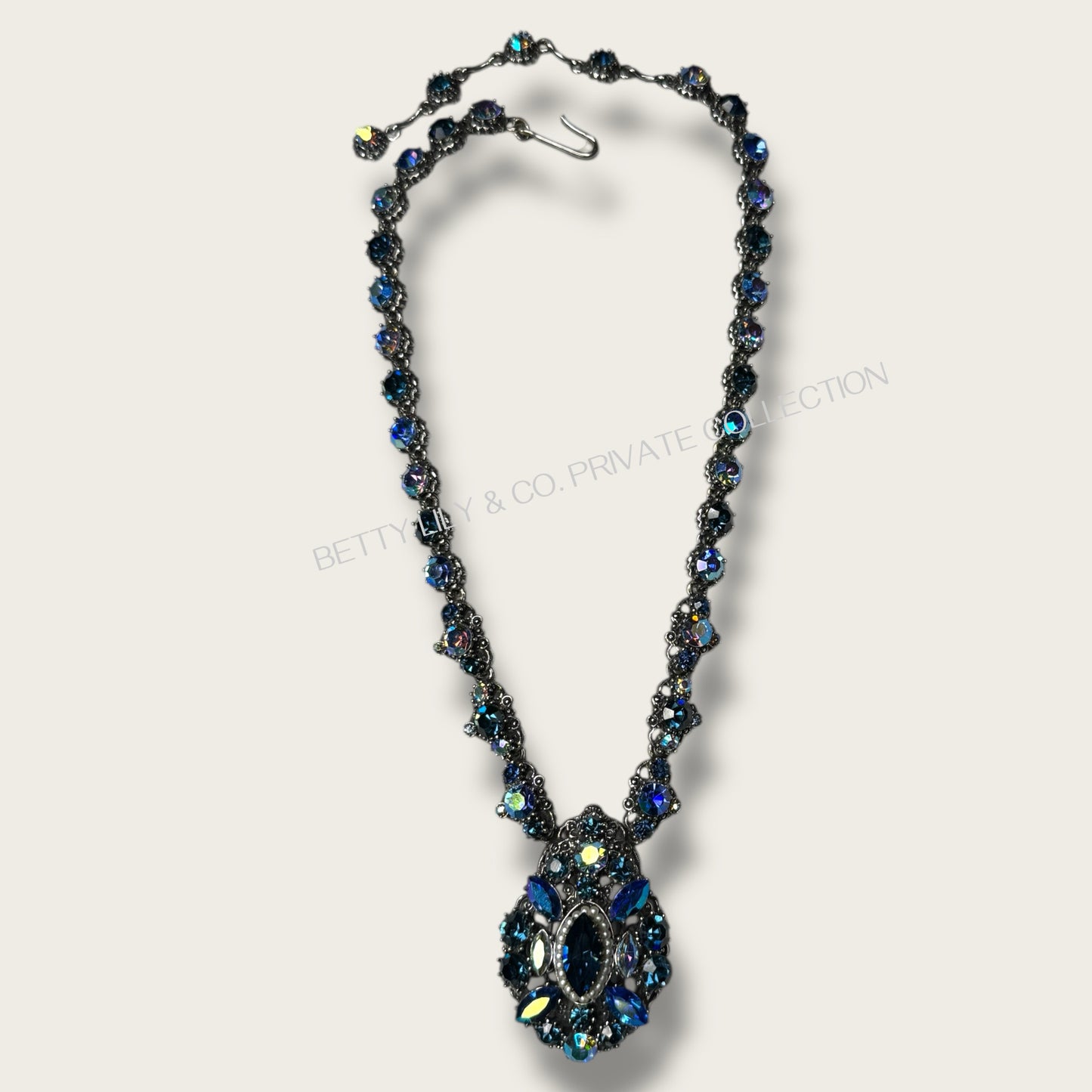 Vintage Signed Weiss Midnight Blue Aurora Statement Necklace | Private Collection