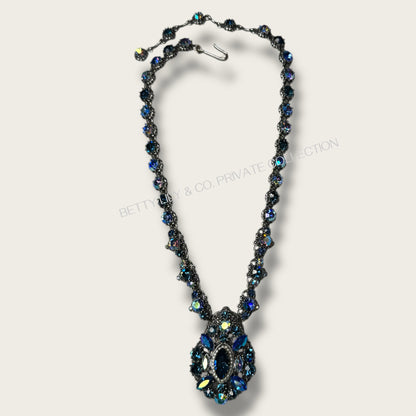 Vintage Signed Weiss Midnight Blue Aurora Statement Necklace | Private Collection