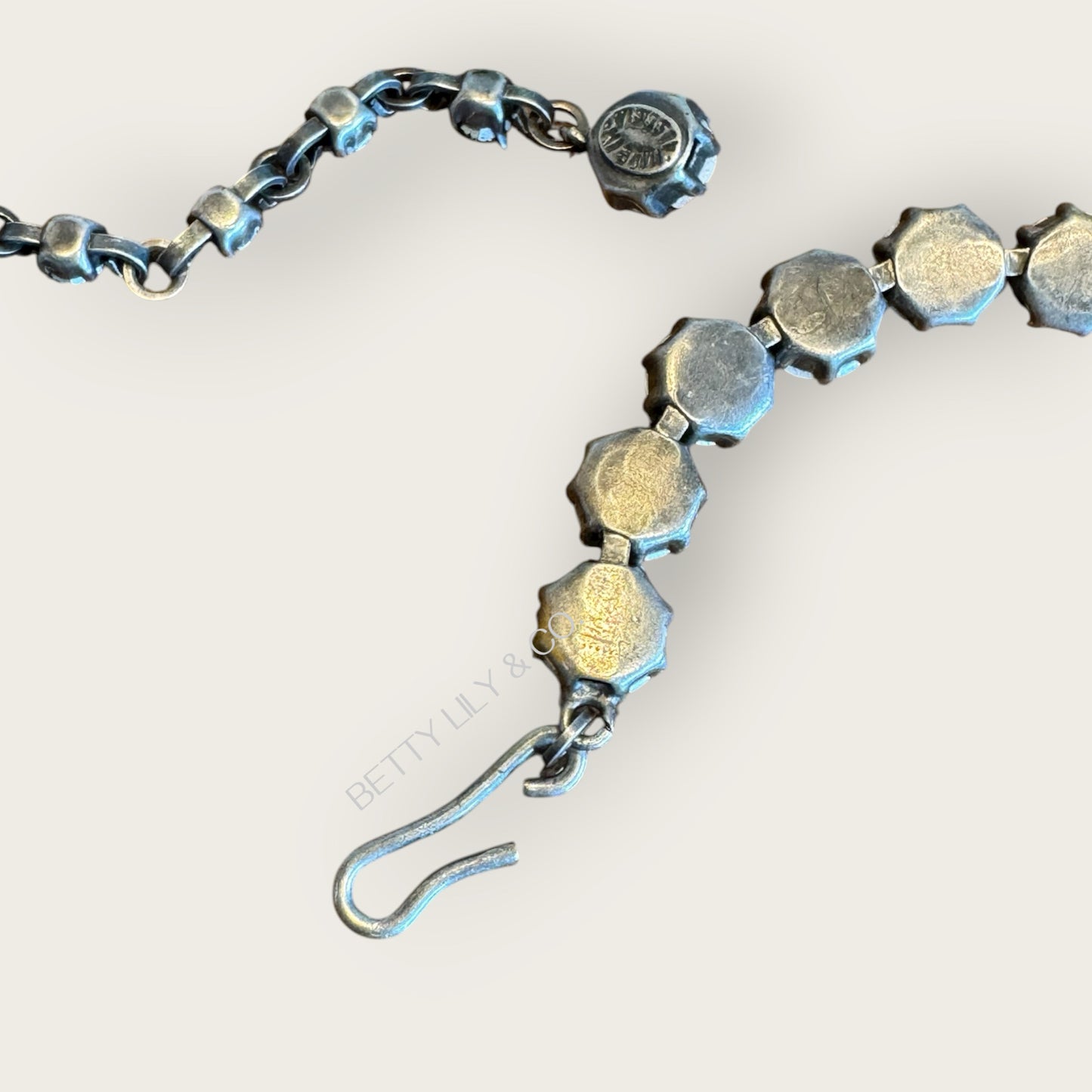 Vintage Made in Austria Smoky Gray Aurora Borealis Crystal Choker Necklace