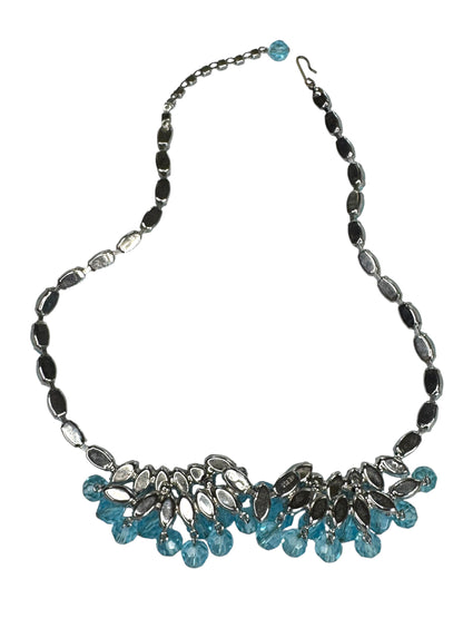 Vintage 1950s Signed Weiss Aqua Opaline Rhinestone Parure – Necklace, Bracelet & Earrings Set