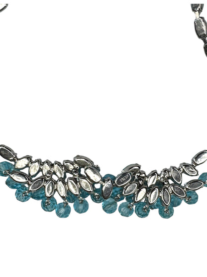 Vintage 1950s Signed Weiss Aqua Opaline Rhinestone Parure – Necklace, Bracelet & Earrings Set