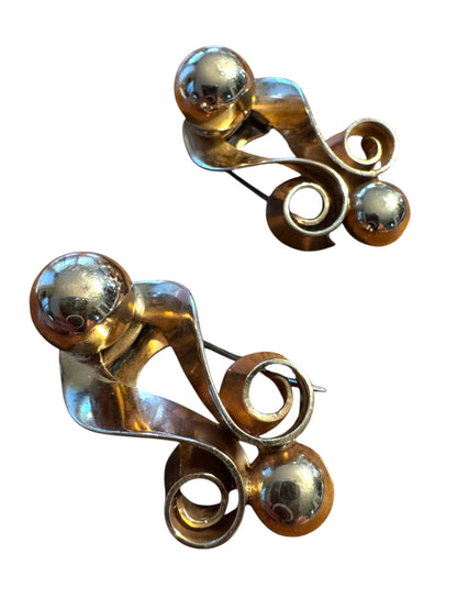 Vintage Napier Sterling Silver Art Deco Dress Clips – Pair (c. 1935–1945)