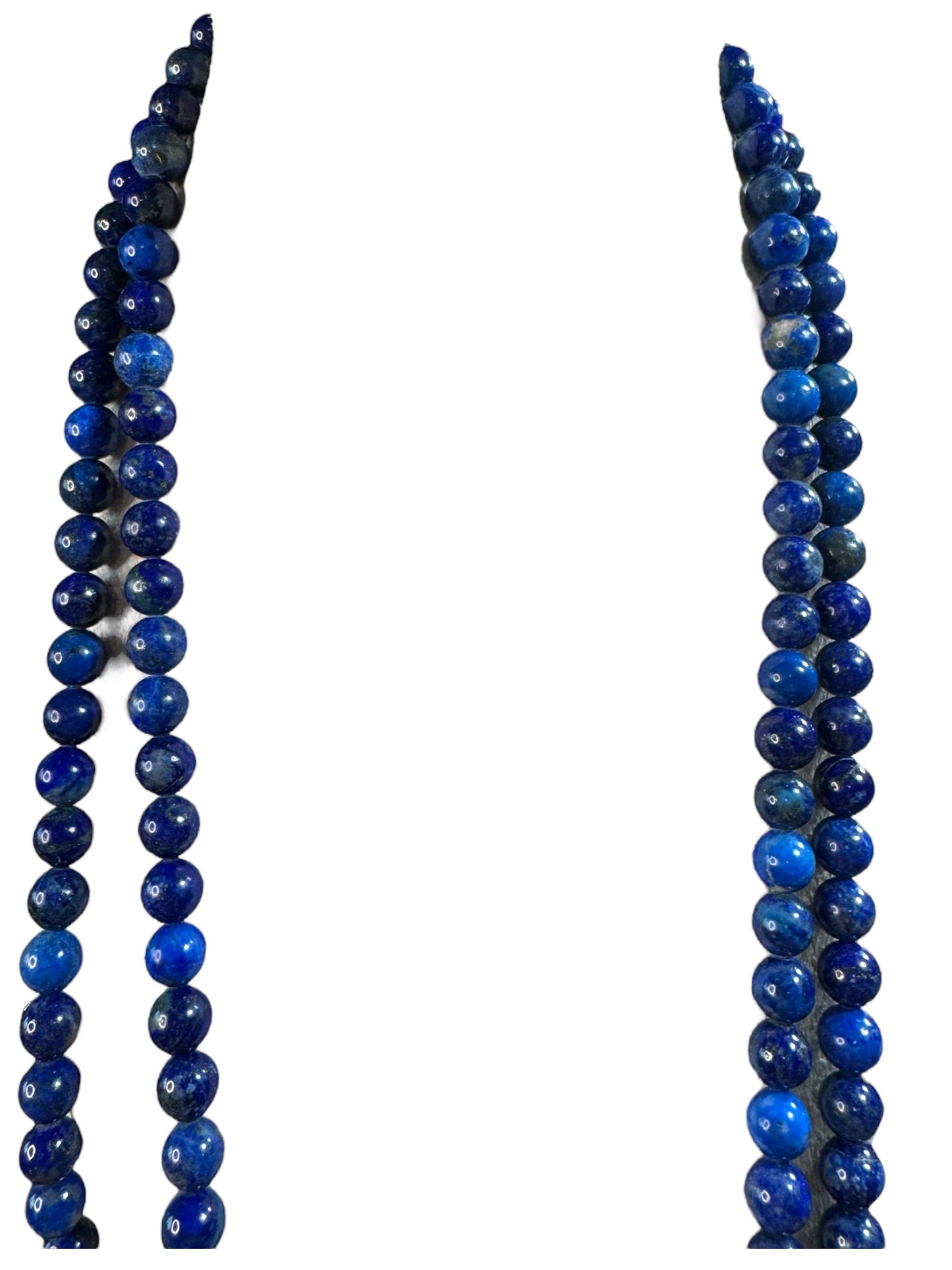 Vintage 52-Inch Lapis Lazuli Necklace – 8mm Natural Stone Beads with 925 Sterling Silver Clasp