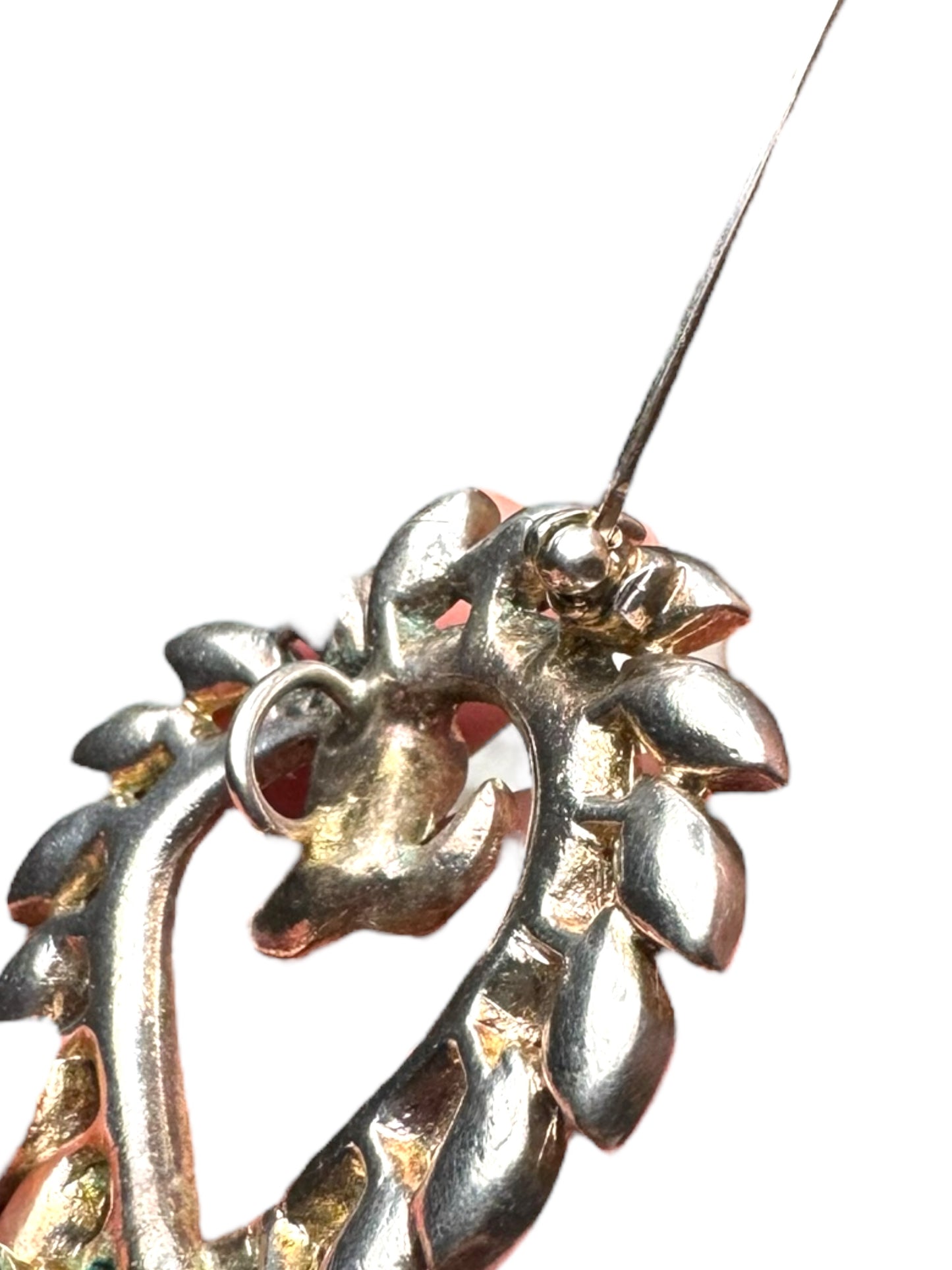 Vintage Heart Brooch Pendant – Ruby Red & Diamanté Rhinestones, Alfred Philippe Style (Unsigned Trifari)