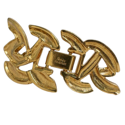 Vintage Napier patent pending articulated link necklace – chunky woven gold tone collar, 1950s–1960s statement jewelry
