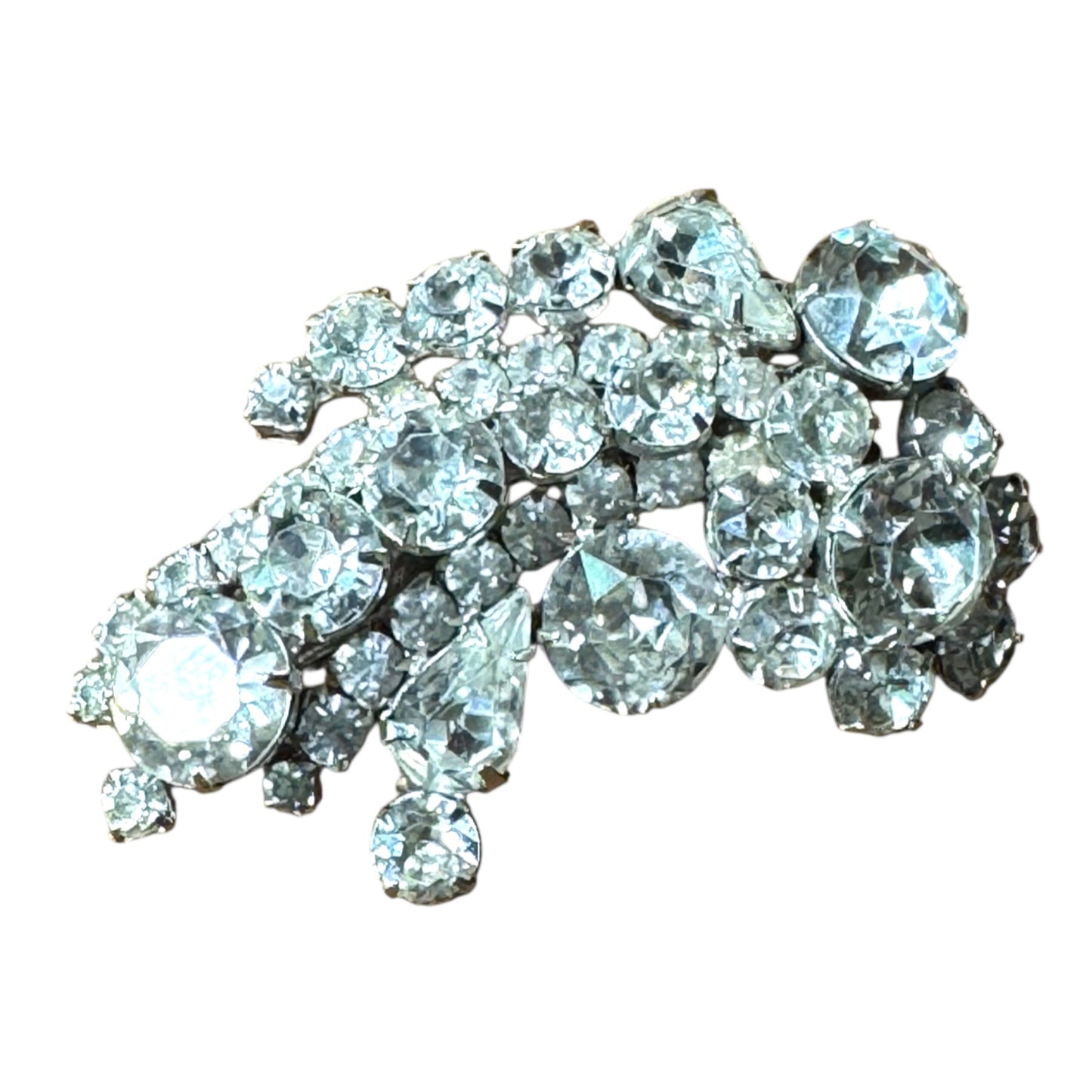 Dazzling mid-century Kramer signed rhinestone brooch – layered brilliance in silver tone, 1950s–1960s vintage jewelry