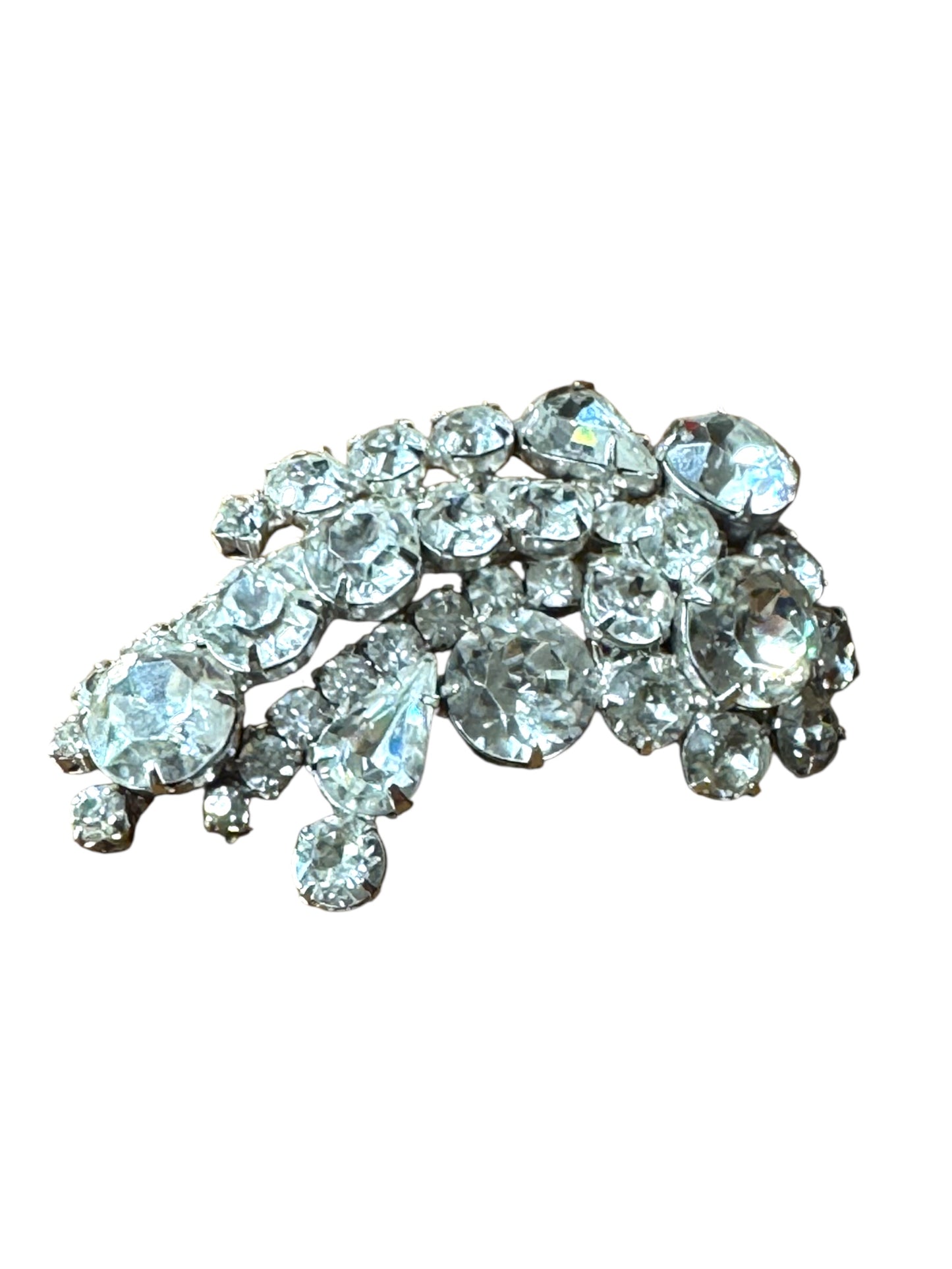 Dazzling mid-century Kramer signed rhinestone brooch – layered brilliance in silver tone, 1950s–1960s vintage jewelry