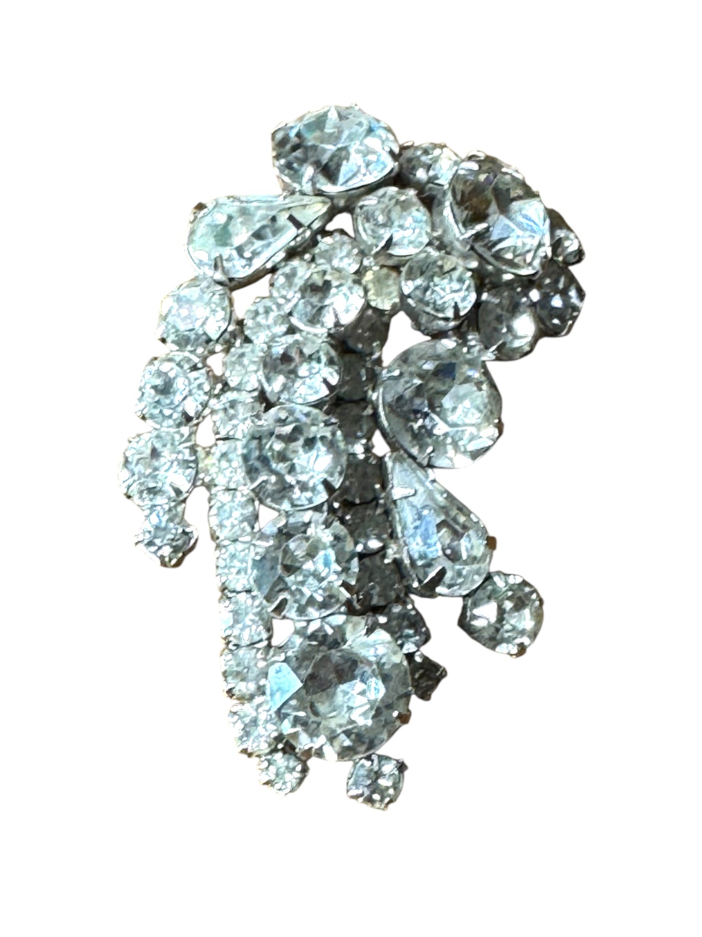 Dazzling mid-century Kramer signed rhinestone brooch – layered brilliance in silver tone, 1950s–1960s vintage jewelry