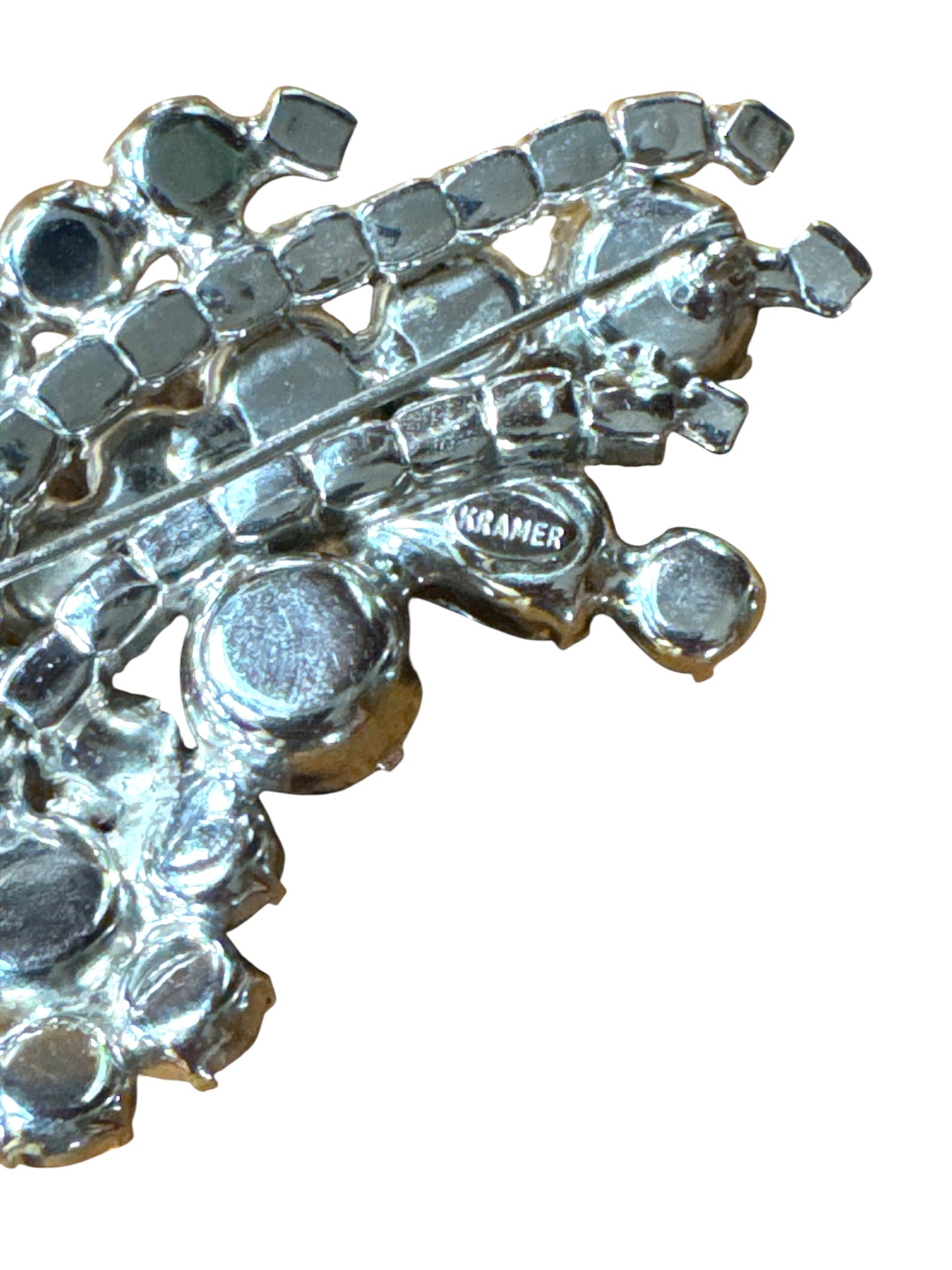 Dazzling mid-century Kramer signed rhinestone brooch – layered brilliance in silver tone, 1950s–1960s vintage jewelry