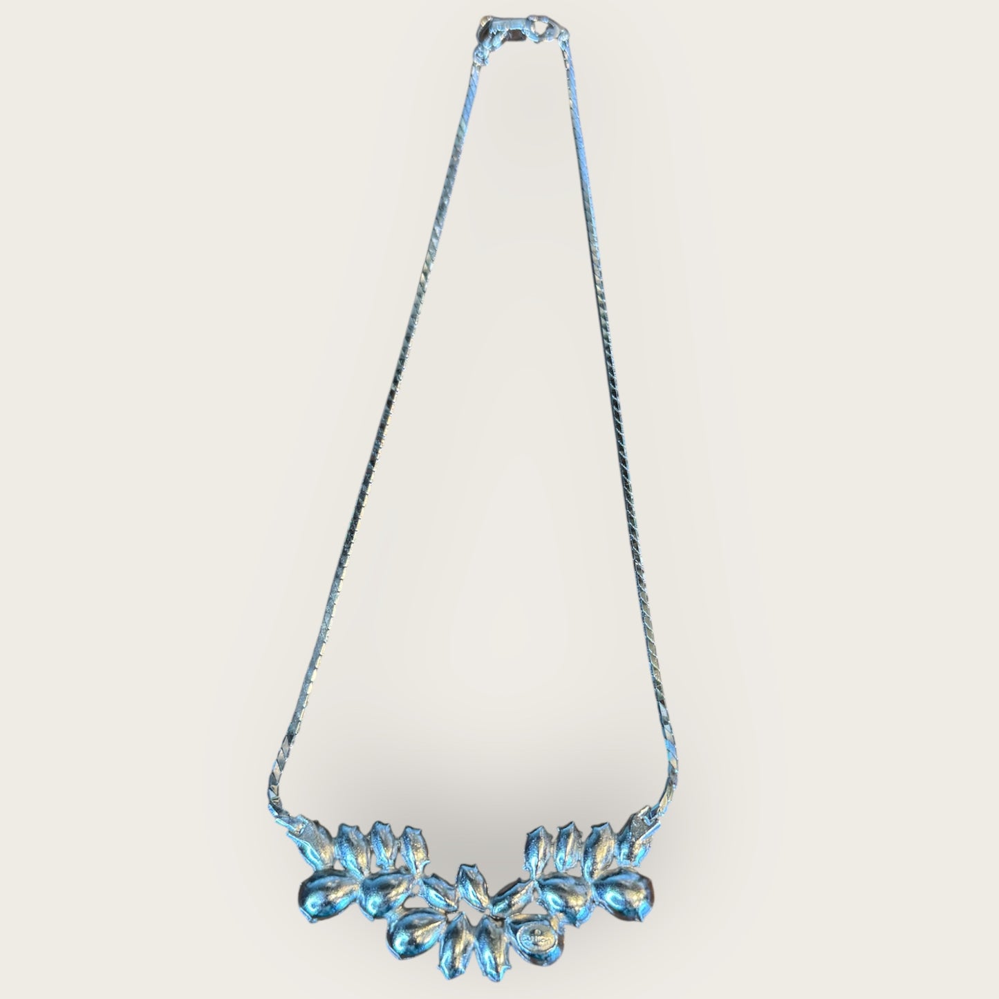 Vintage Givenchy Couture Paris New York Rhodium-Plated Rhinestone Necklace – Signed 1980s Designer Statement Jewelry