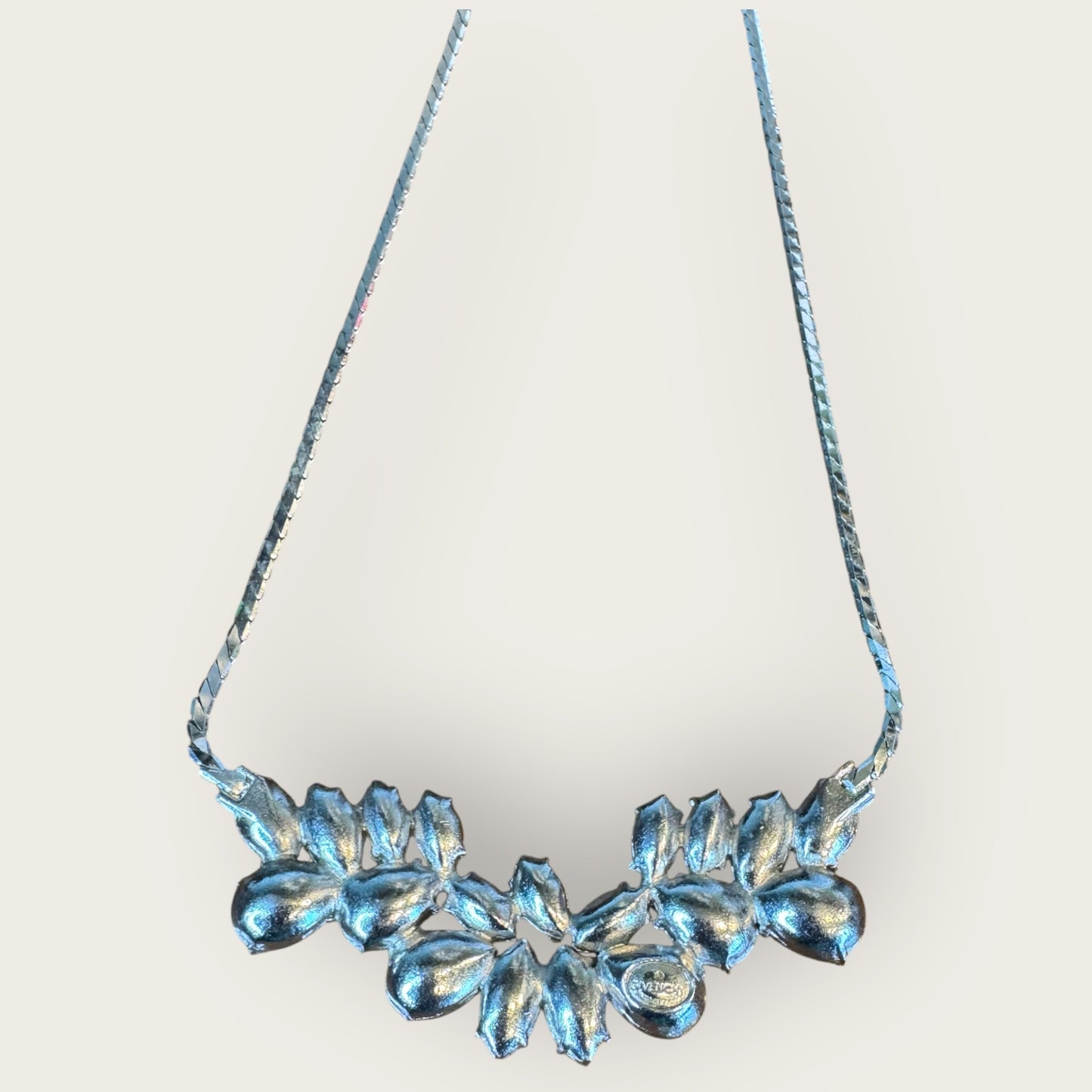 Vintage Givenchy Couture Paris New York Rhodium-Plated Rhinestone Necklace – Signed 1980s Designer Statement Jewelry