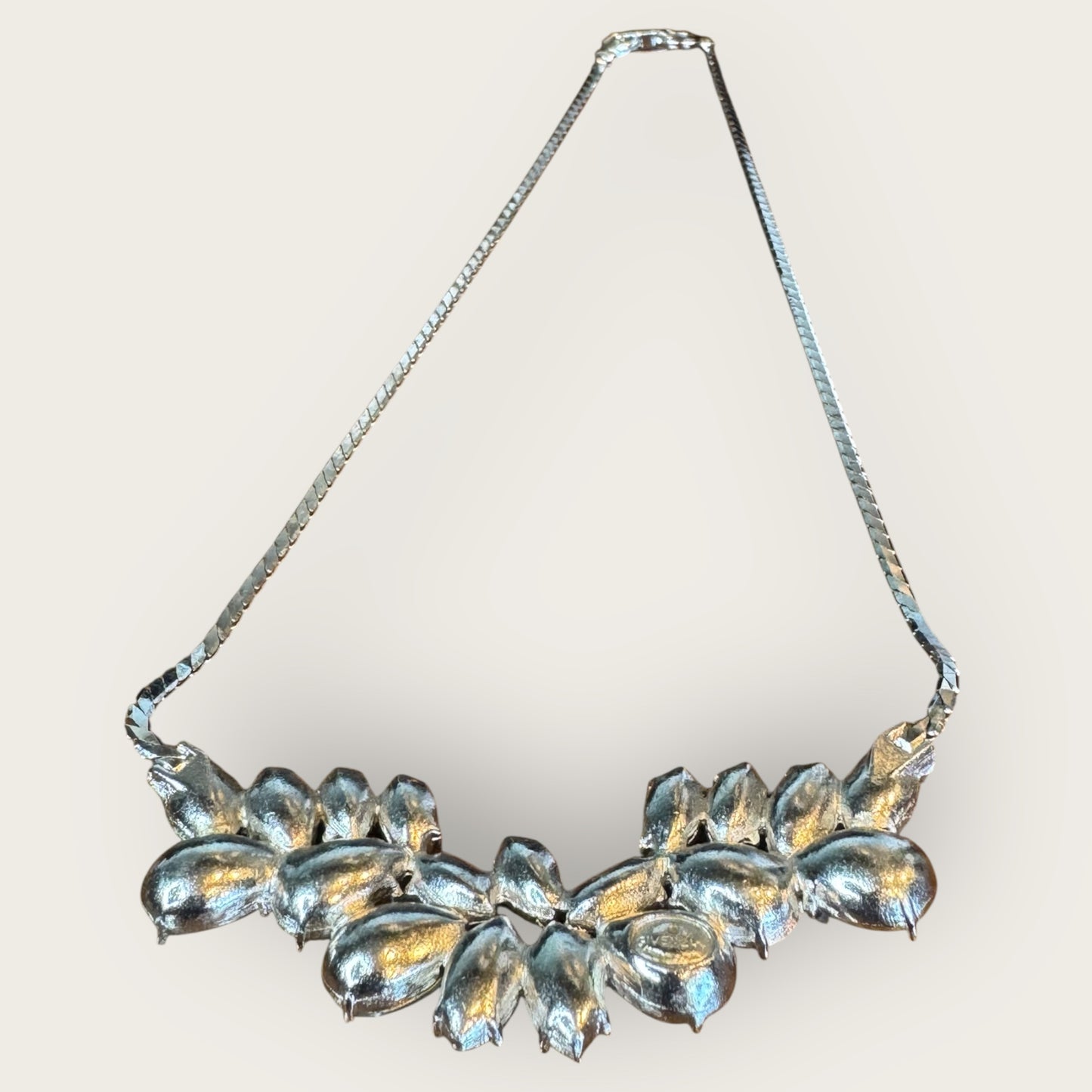 Vintage Givenchy Couture Paris New York Rhodium-Plated Rhinestone Necklace – Signed 1980s Designer Statement Jewelry