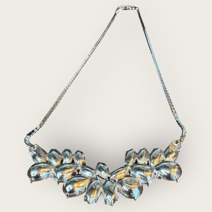 Vintage Givenchy Couture Paris New York Rhodium-Plated Rhinestone Necklace – Signed 1980s Designer Statement Jewelry