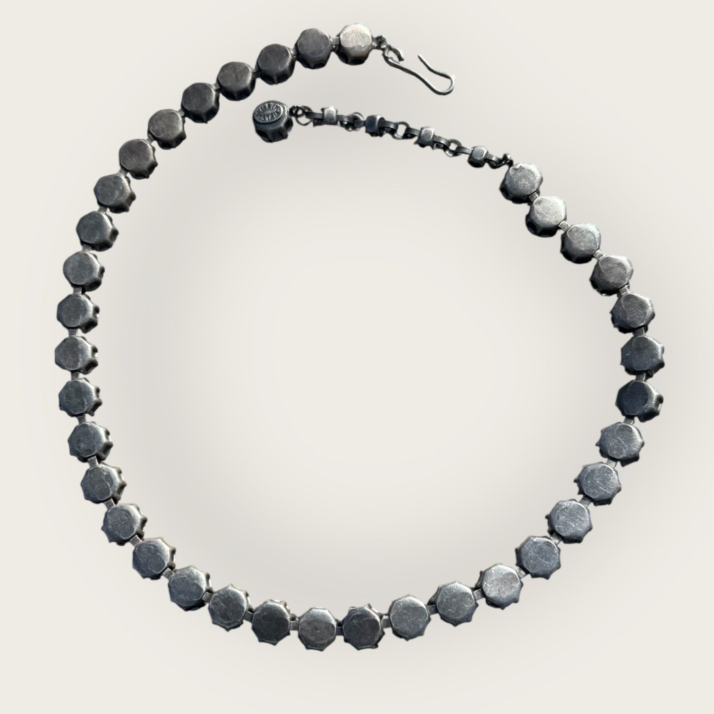 Vintage Made in Austria Hematite Aurora Borealis Crystal Choker Necklace