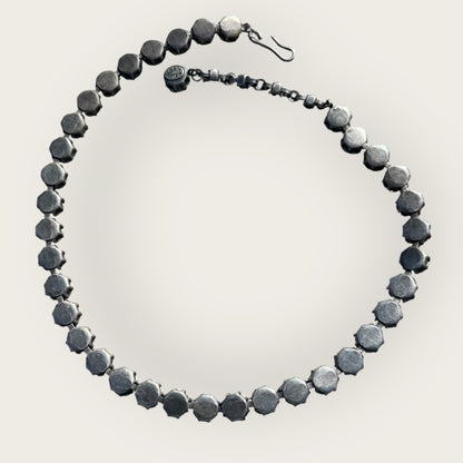 Vintage Made in Austria Hematite Aurora Borealis Crystal Choker Necklace