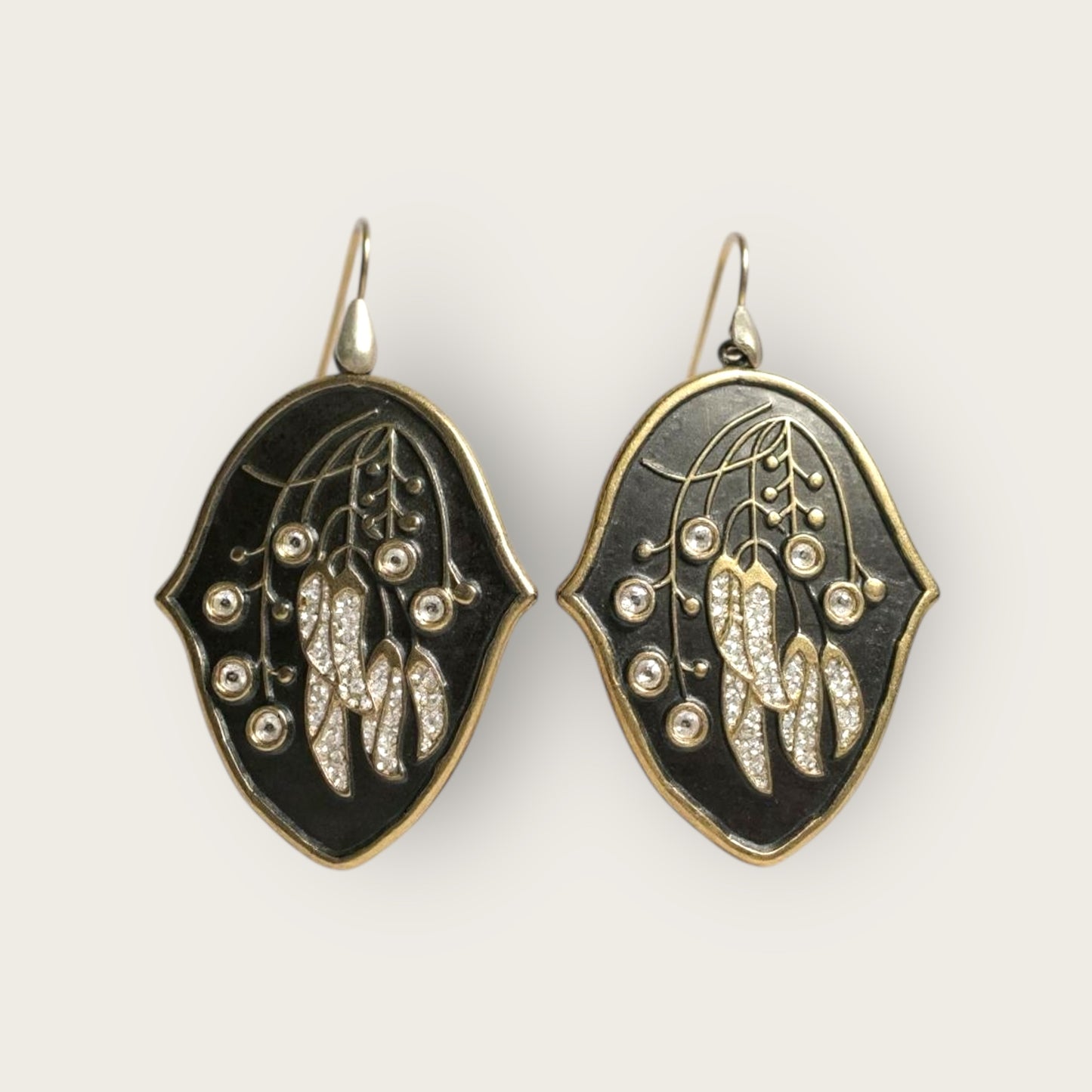 Vintage Sicilian 800 Silver Earrings with Dream Catcher-Inspired Design