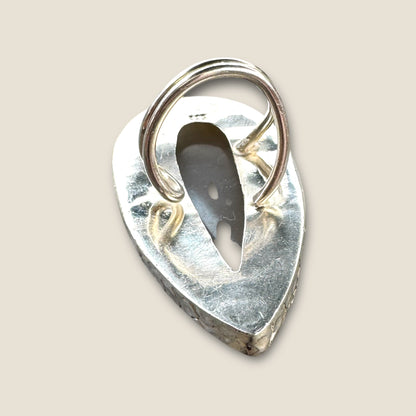 925 Sterling Silver Hammered Band Adjustable Quartz Statement Ring – Extra Large Artisan Design