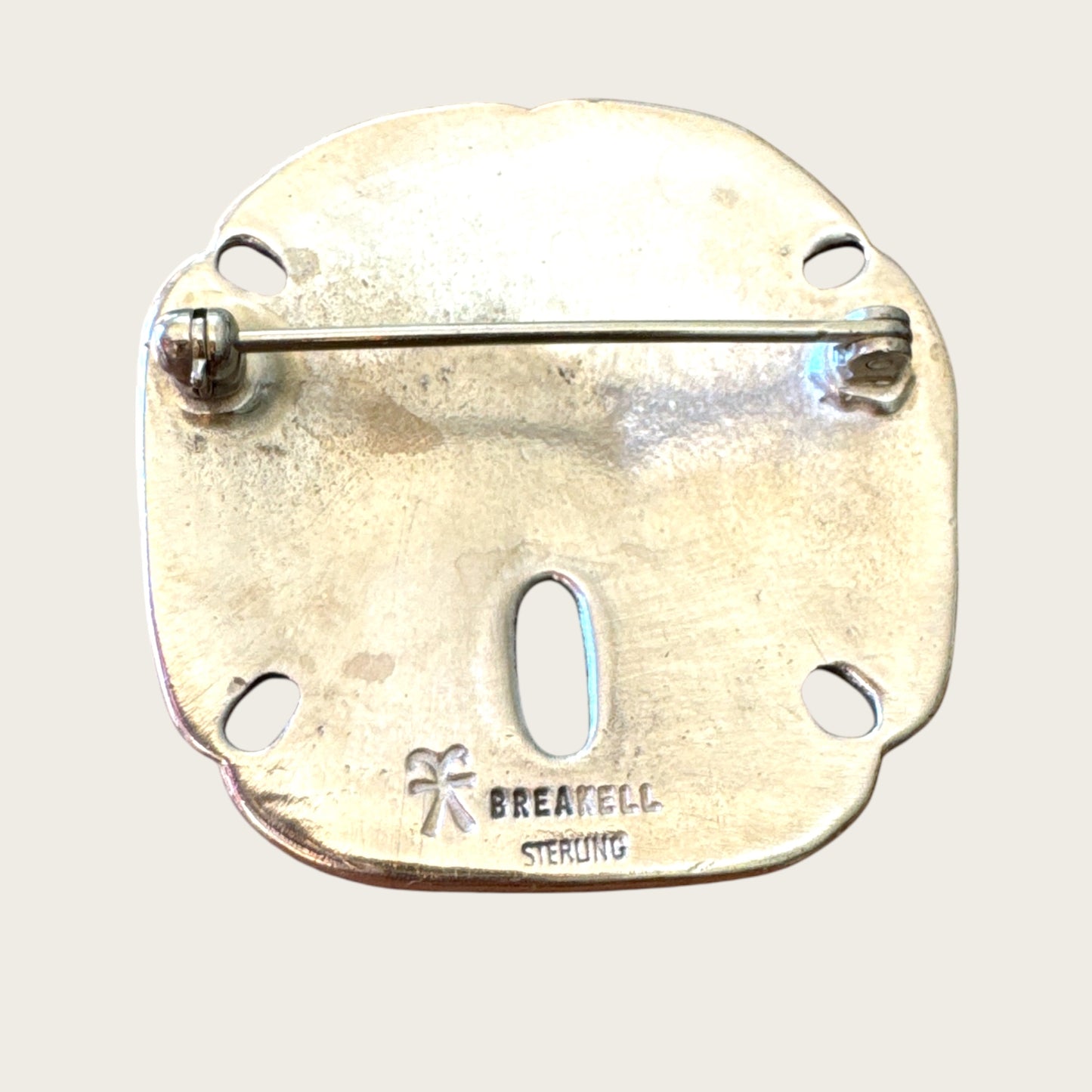 Breakell Sterling Silver Sand Dollar Brooch – Nautical Coastal Design – 13.58g