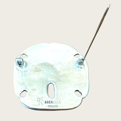Breakell Sterling Silver Sand Dollar Brooch – Nautical Coastal Design – 13.58g