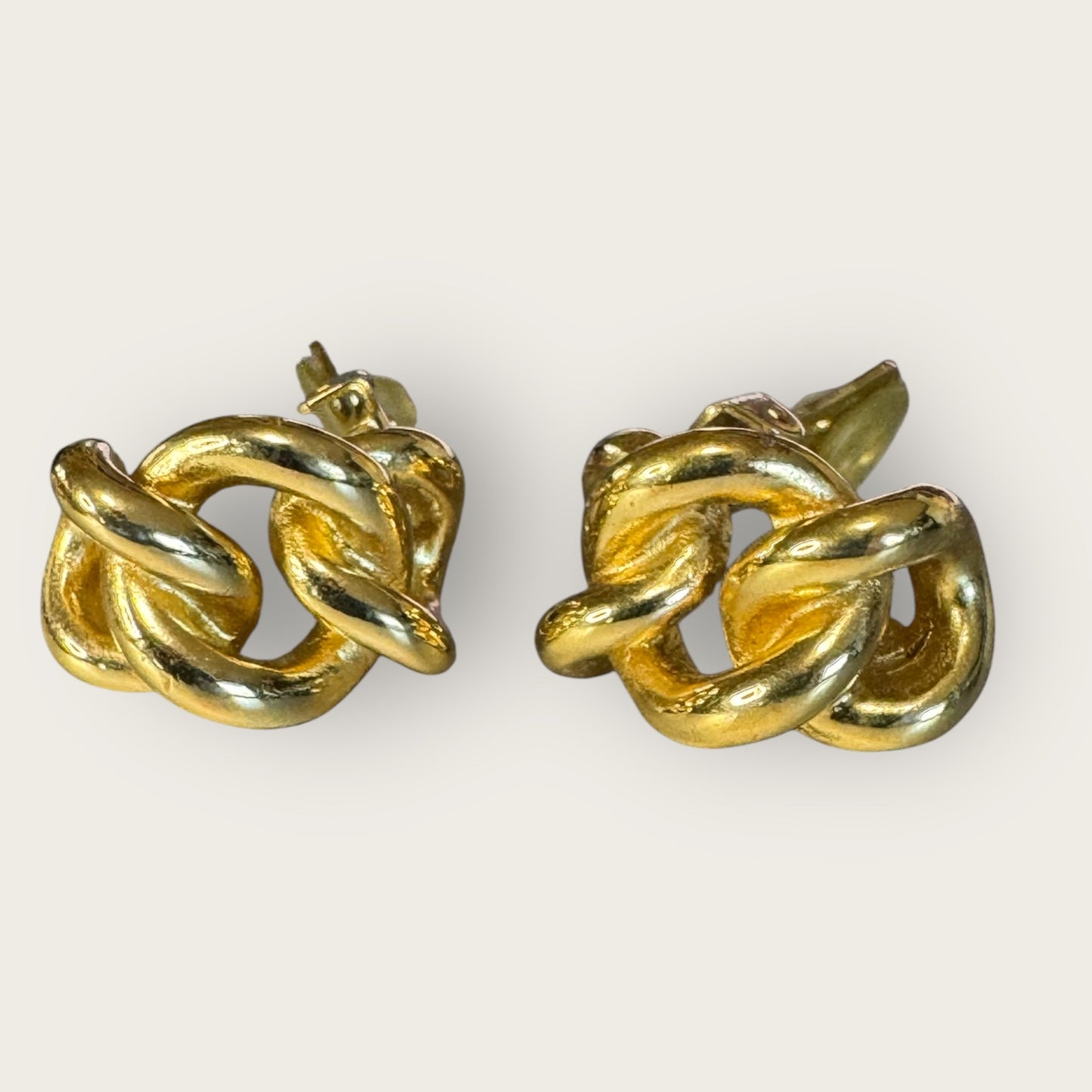 Vintage Christian Dior Couture Gold-Tone Twisted Rope Clip-On Earrings – Signed Designer Jewelry