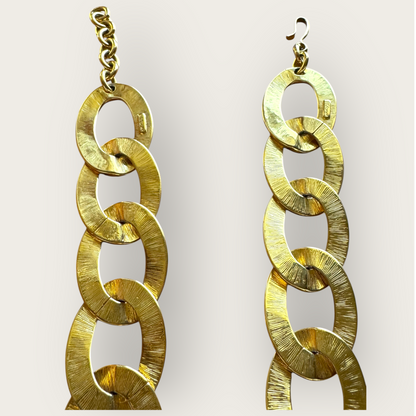 Vintage Monet Chunky Gold-Tone Link Necklace – Bold Runway Statement Chain, Signed