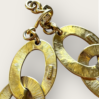 Vintage Monet Chunky Gold-Tone Link Necklace – Bold Runway Statement Chain, Signed