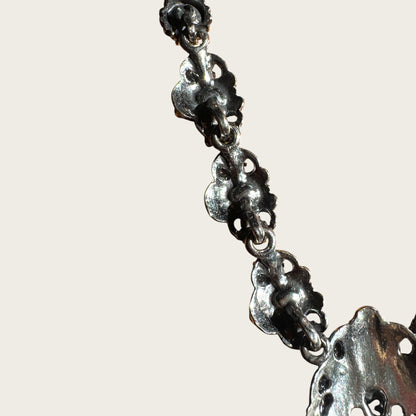 Vintage Signed Weiss Necklace – Midnight Blue Aurora Borealis Crystal Statement Necklace, 1950s