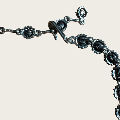Vintage Signed Weiss Necklace – Midnight Blue Aurora Borealis Crystal Statement Necklace, 1950s