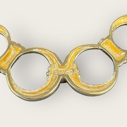 Vintage Monet Gold-Plated Link Statement Necklace – 1980s Bold Couture Style