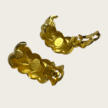 Vintage Joan Rivers Braided Gold-Tone Clip-On Earrings | Bold 90s Statement Jewelry