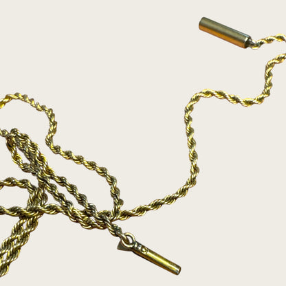 Antique 10K Gold Edwardian Lavalier Pendant Necklace with Seed Pearls & Mother of Pearl Drops
