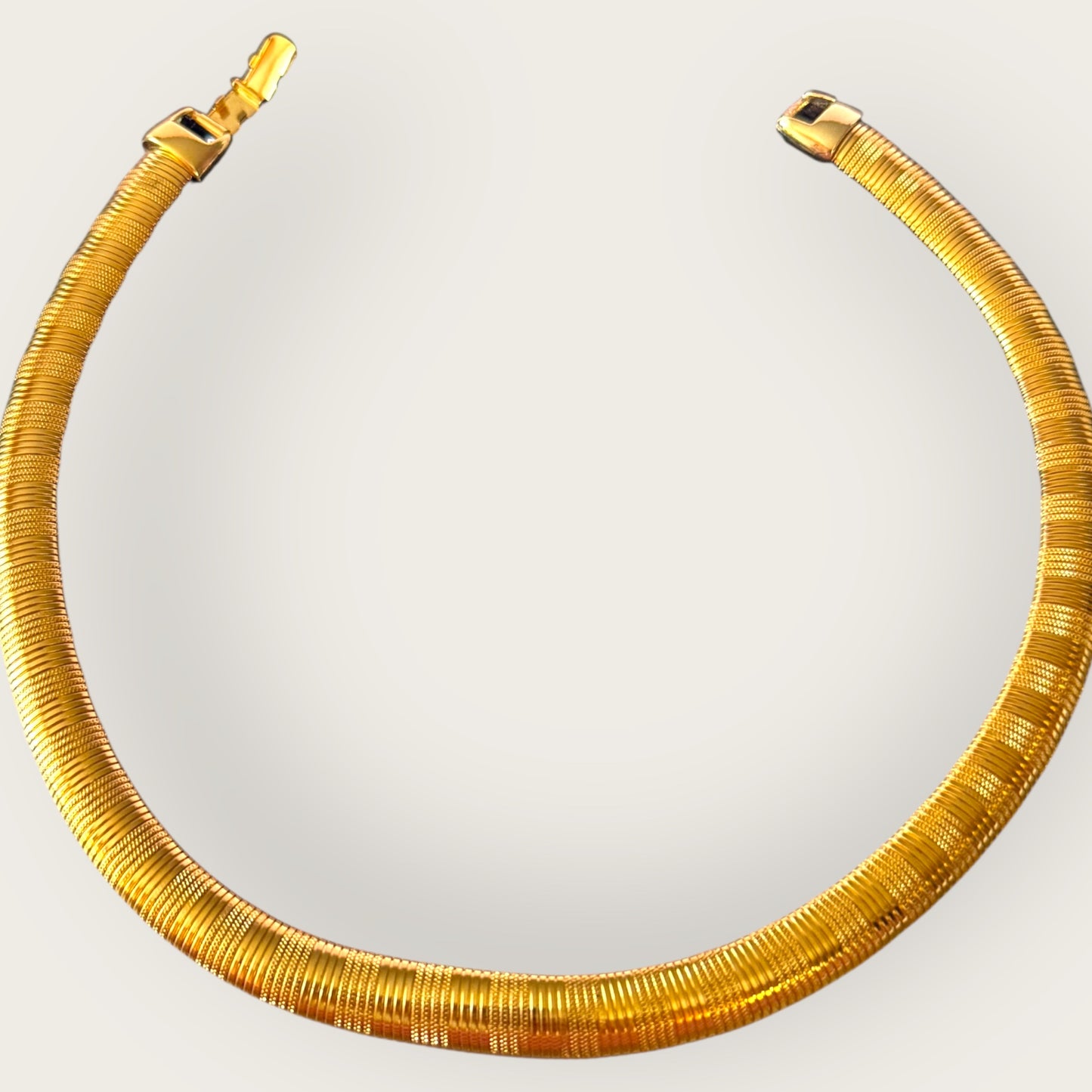 Vintage Napier Textured Omega Collar Necklace – Gold-Tone Patent Pending Design