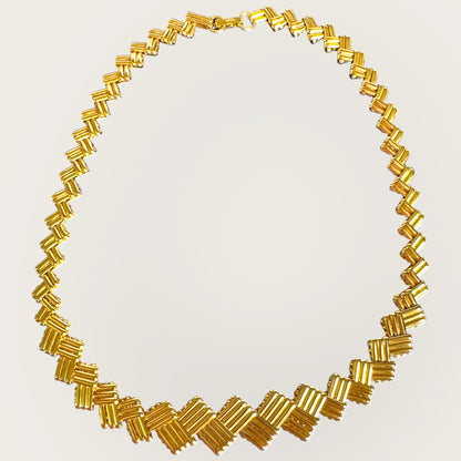 Vintage Napier Textured Gold-Tone Collar Necklace – Private Collection