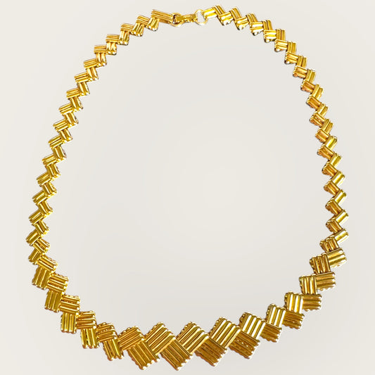 Vintage Napier Textured Gold-Tone Collar Necklace – Private Collection