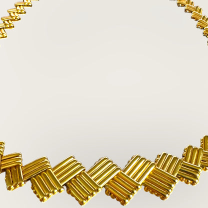 Vintage Napier Textured Gold-Tone Collar Necklace – Private Collection