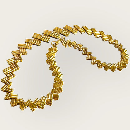 Vintage Napier Textured Gold-Tone Collar Necklace – Private Collection