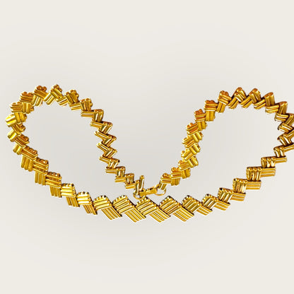 Vintage Napier Textured Gold-Tone Collar Necklace – Private Collection