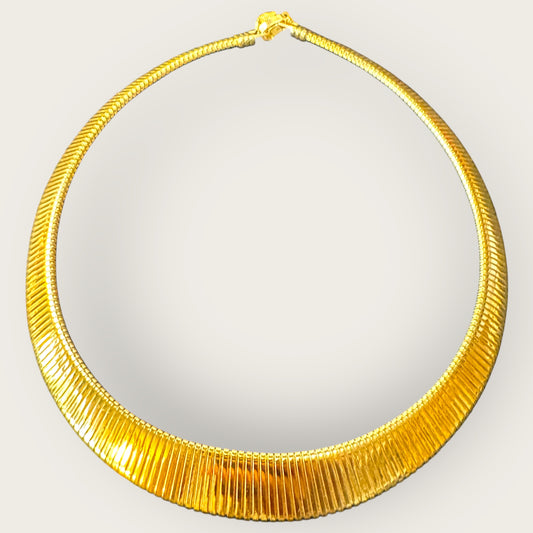 Vintage Park Lane Gold-Tone Omega Collar Necklace – Signed