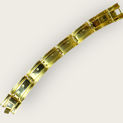 Vintage Two-Tone Panther Link Bracelet – Bold Gold and Silver Statement Piece