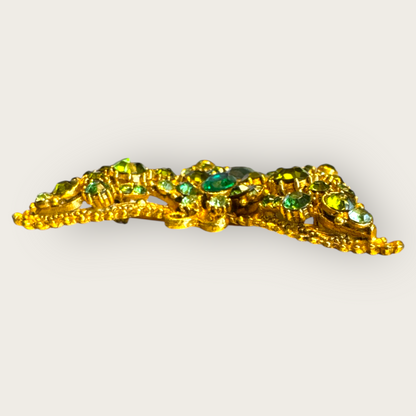 Signed Weiss Vintage Green Butterfly Brooch with Uranium Glass – Heavy Gold Tone Statement Pin | Private Collection