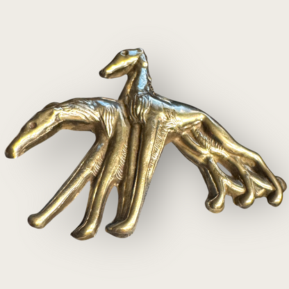 1940s Sterling Greyhound Brooch – Verified Monet Book Piece Vintage Dog Pin